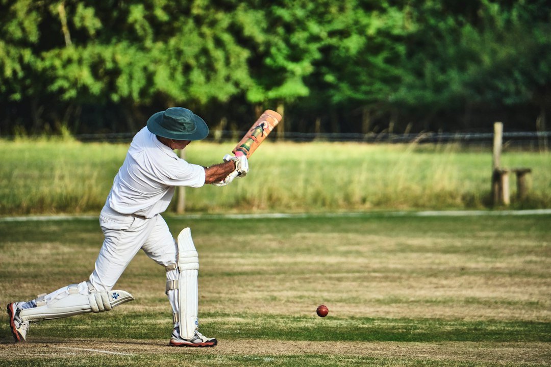Cricket batter at the crease